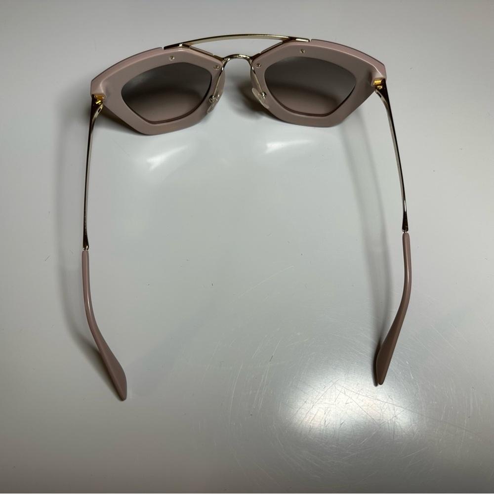 Prada Cinema Iconic Cat Eye Sunglasses 09Q Opal Pink Gold Aviator Gradient - Picture 5 of 14
